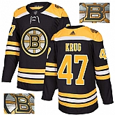 Bruins 47 Torey Krug Black With Special Glittery Logo Adidas Jersey,baseball caps,new era cap wholesale,wholesale hats